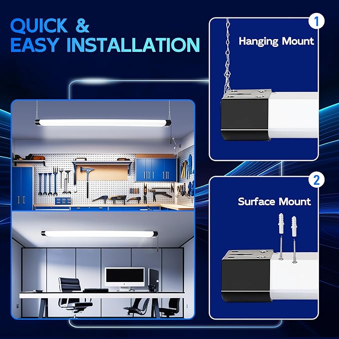 hykolity 4FT 70W LED Shop Light Linkable, 5000K Utility Shop Lights - Image 3