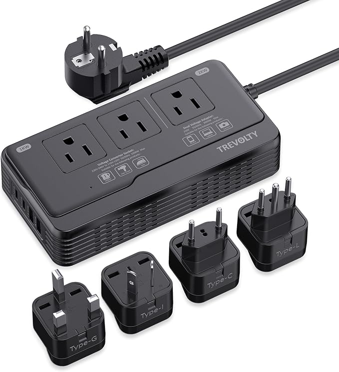 TREVOLTY 2000W Voltage Converter US to Europe by VoltageConverter
