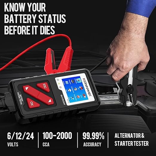 KONNWEI KW710 Car Battery Tester 6V 12V 24V, Battery Load Tester Automotive - Image 2
