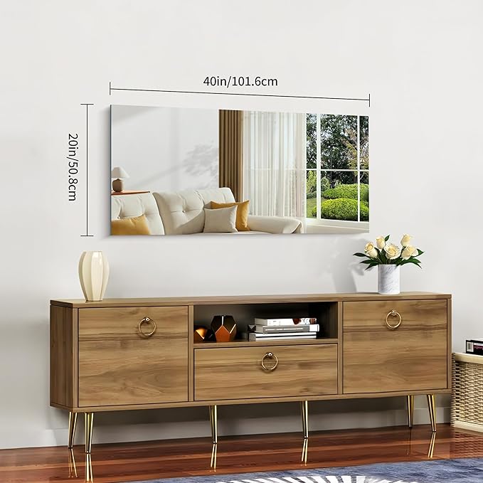 CILIBER Frameless Mirror, 20x40 Inch Bathroom Mirrors - Image 3