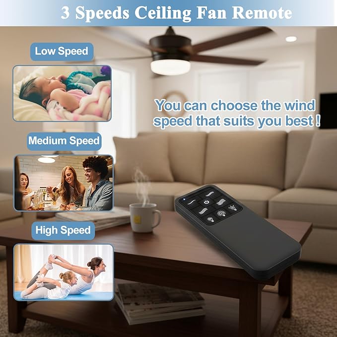 Replacement Remote for Westinghouse 7787900, 4-Speed Black Ceiling Fan Remote - Image 5
