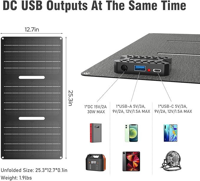 Portable Solar Power Bank with AC Outlet 65W 110V External Battery Pack - Image 6