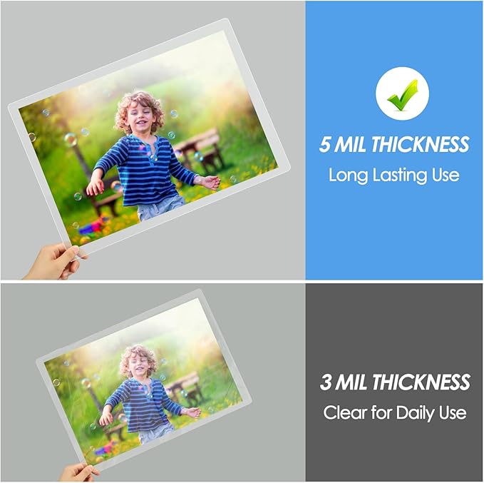KTRIO 5 Mil Laminating Sheets 150 Pack, Various Sizes Thermal Laminating Pouches - Image 3