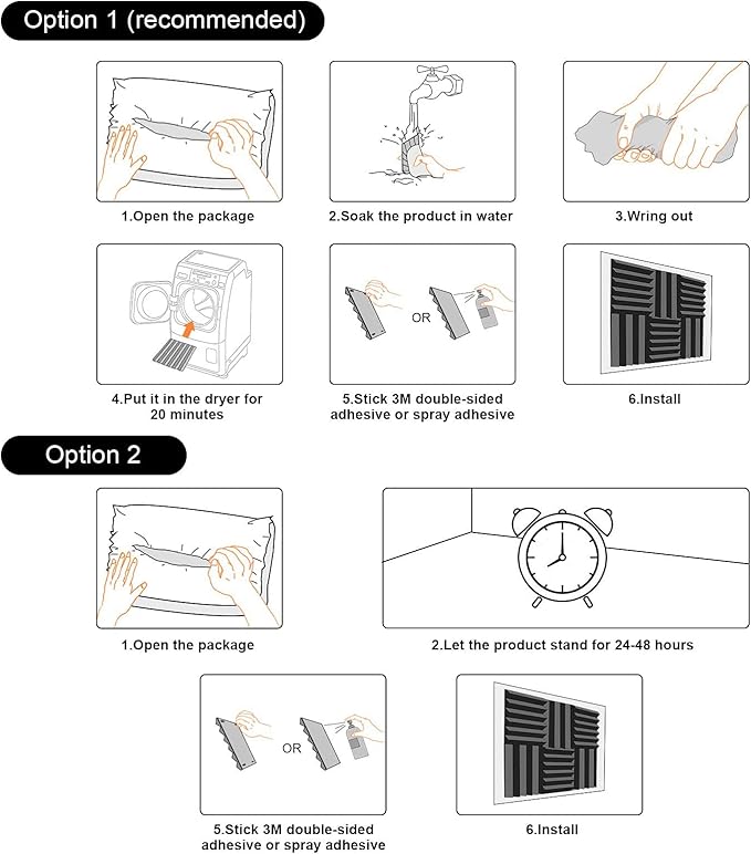 JBER Sound Proof Foam Panels Studio Acoustic Foam Panels, 48 Pack 1" X 12" X - Image 6