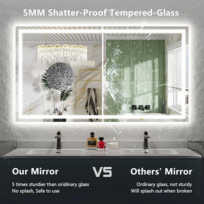YEELAIT 68x40 Inch LED Bathroom Mirror - Image 6