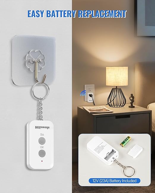 Remote Control Outlet Plug, WILAWELS Wireless Light Switch, On Off Remote - Image 6