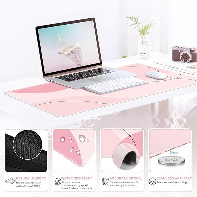iCasso Large Gaming Mouse Pad Wrist Support Set, Desk Mat, 4in1 XXL Mousepad + - Image 4