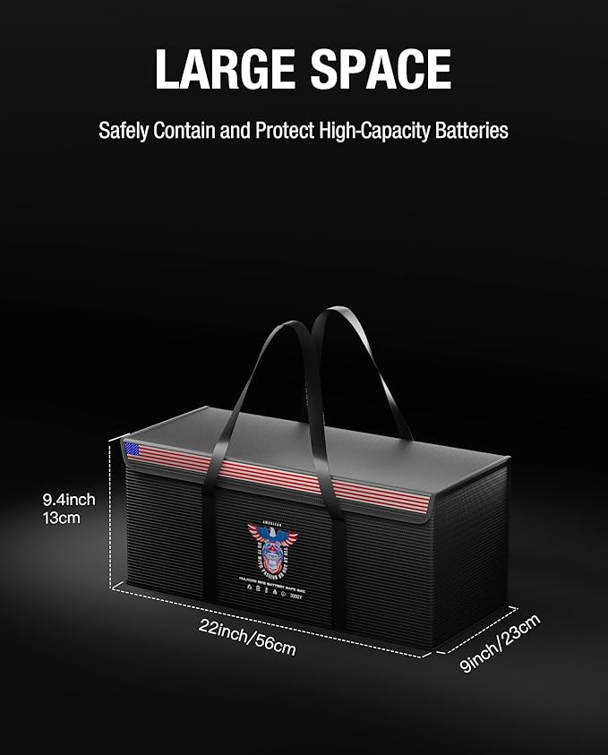 12V 200Ah LiFePO4 Lithium Battery Fireproof Safe Bag, Large Capacity - Image 6