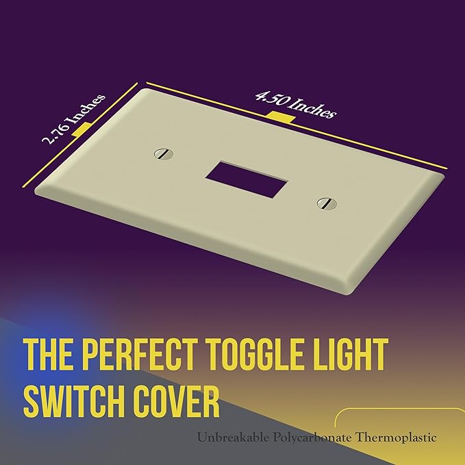 ENERLITES Toggle Light Switch Wall Plate, Size 1-Gang 4.50" x 2.76", - Image 2