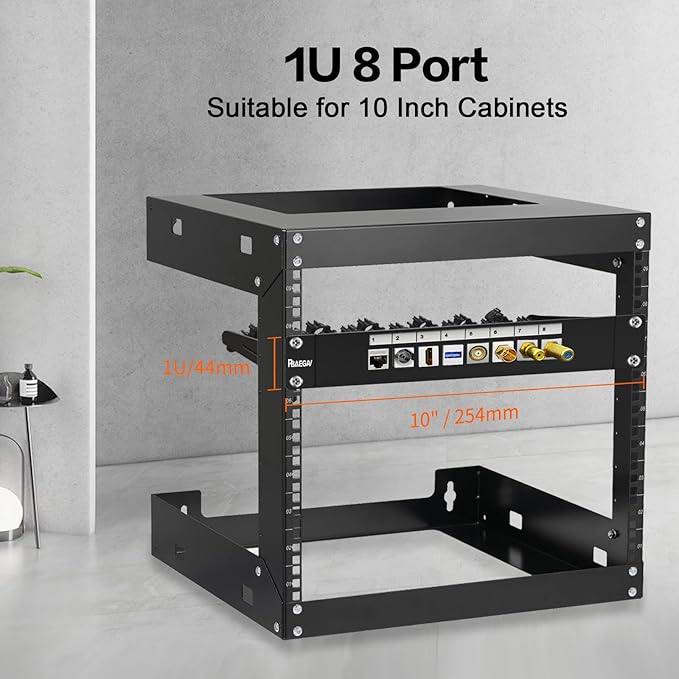 PBAEGAV 8 Port Patch Panel Blank UTP/STP 1U 10“ Keystone Patch Panel - Image 7