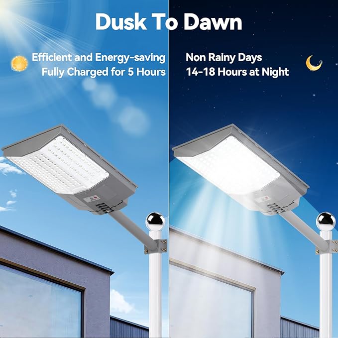 10500W Solar Street Lights Outdoor, 650000LM 7000K Solar Parking Lot Lights - Image 2