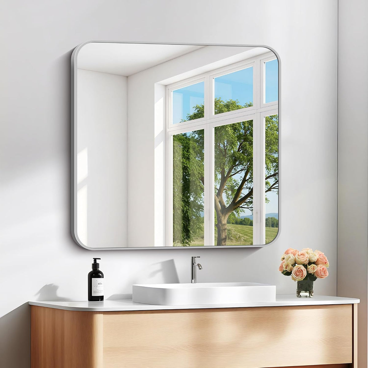 30" x 30"Bathroom Mirror, Decorative Rectangular Vanity Mirror