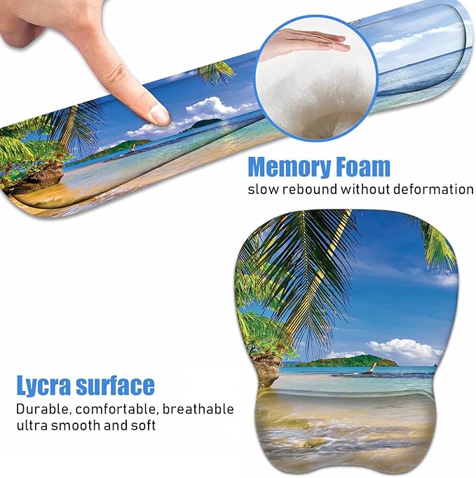 Ergonomic Mouse Pad Wrist Support and Keyboard Wrist Rest Set - Image 6