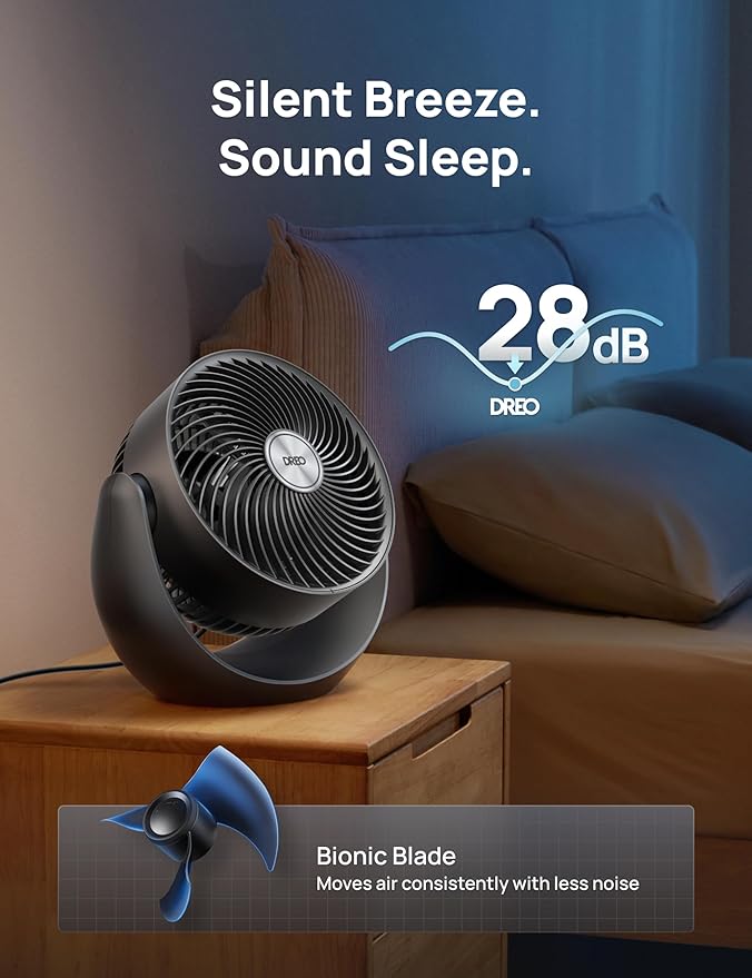 Dreo Fan for Bedroom, Table Air Circulator for Whole Room, 11 Inch, 40ft Strong - Image 5