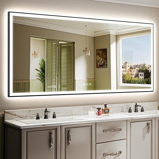 YEELAIT 88x38 Inch LED Bathroom Mirror by YEELAIT