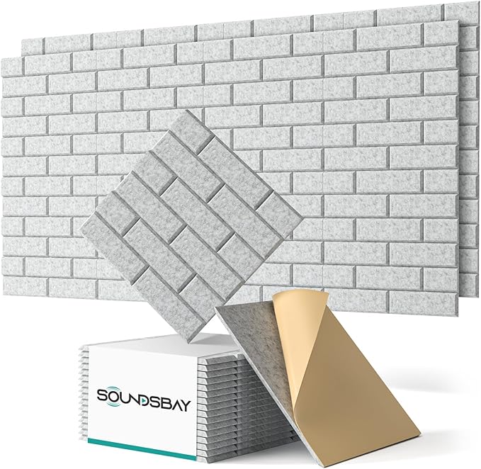 Soundproof Wall Panels Self-adhesive, 18 Pack Acoustic Panels Sound Absorbing by Soundsbay