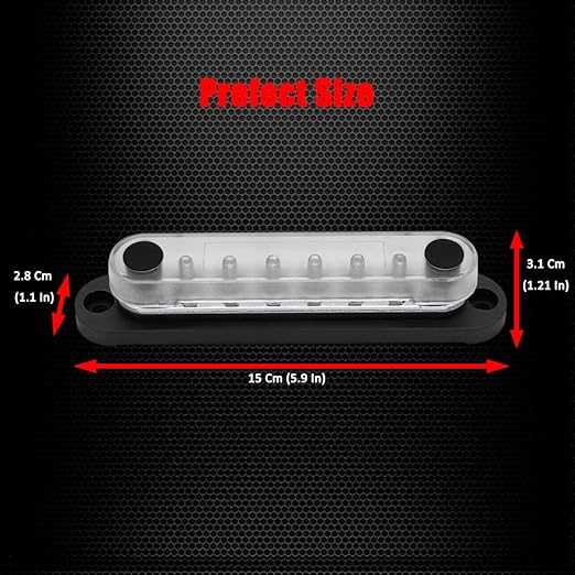 8 x M5 Studs Power Distribution Block Bus Bar 12V, Ampper 5.9" HD 120A Marine - Image 5