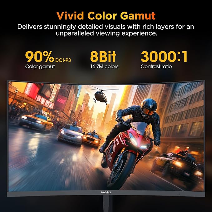 KOORUI 25 Inch Curved Gaming Monitor 240Hz FHD 1080P Computer Monitor, 1500R - Image 7