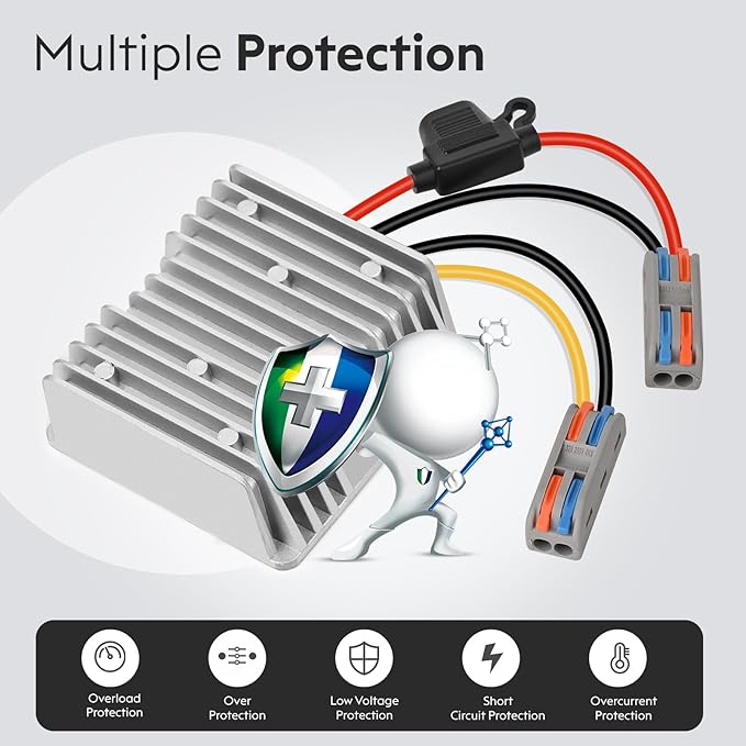 20A 240W Golf Cart DC 18V 20V 24V 36V 48V to DC 12V Converter Step Down Voltage - Image 4