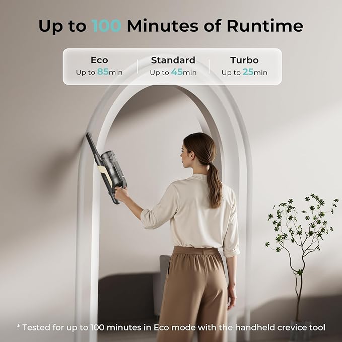 Candy Cordless Stick Vacuum Cleaner, 320AW Powerful Suction, 100min Runtime - Image 3