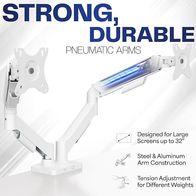 VIVO Dual Monitor up to 32 inches and 19.8 lbs per Screen, Mechanical Arm Desk - Image 3