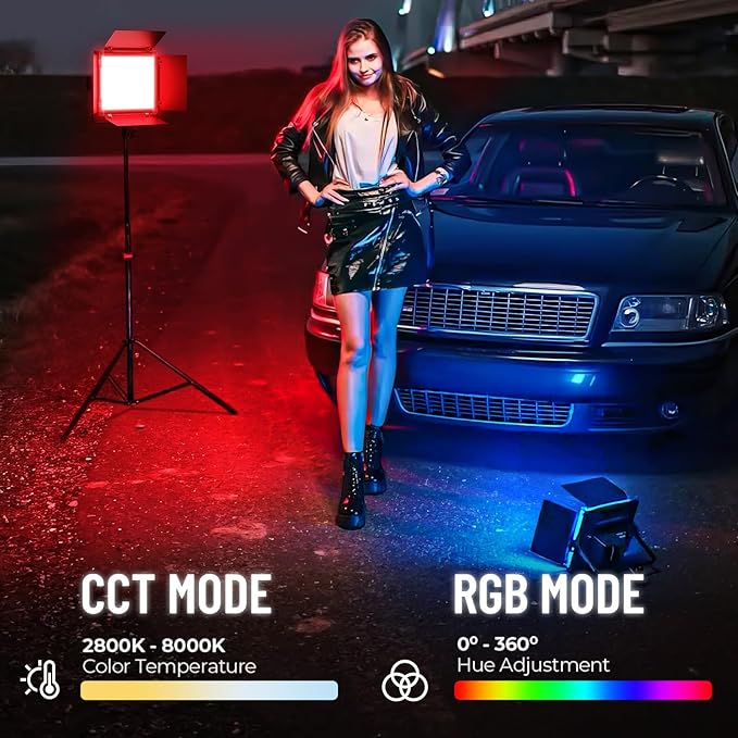 Mettlelite SPL210C Light Kit 2 Packs, RGB LED Video Light - Image 2