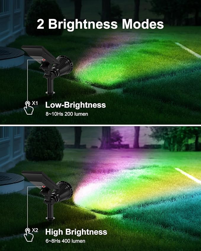 4 Pack Color Change Solar Spotlights Outdoor - Image 9