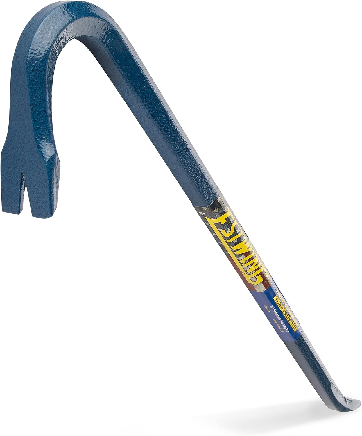 ESTWING Gooseneck Wrecking Bar - 3/4" x 24" USA Made Pry Bar with Angled Chisel End & Forged Steel Construction - EWB-24 | Made in USA, High Leverage Design, Chisel End, Slotted Hook End, Forged In One Piece