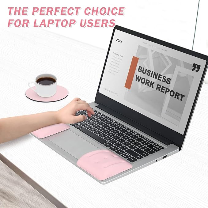 VAGAU Wrist Rests for Laptop, Wrist Support for Keyboard and Mouse, Ergonomic - Image 2