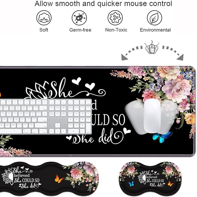 Ergonomic Keyboard Wrist Rest & Mouse Pad Wrist Rest Set, 31.5"x 11.8" Large - Image 4
