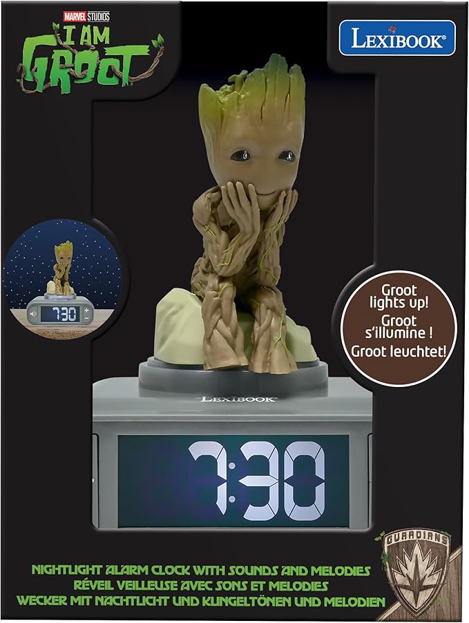 LEXiBOOK, Marvel Guardians of The Galaxy, Groot Nightlight Alarm Clock - Image 4