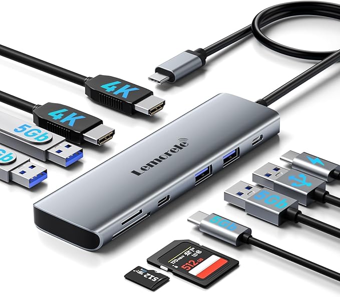 USB C Docking Station Dual Monitor, 10 in 1 USB C Hub - Image 9