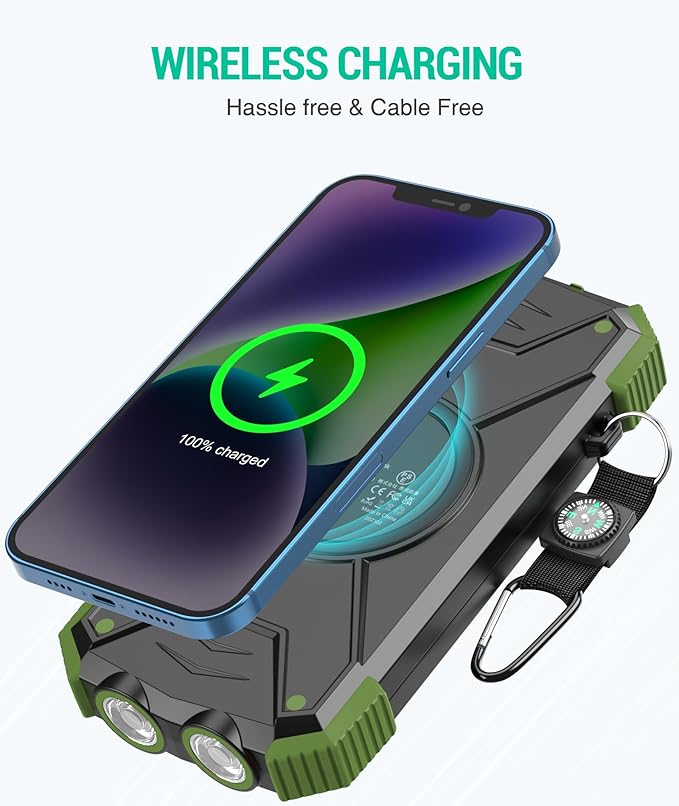 BLAVOR Solar Power Bank 10, Portable Wireless Charger, 20W Fast Charging - Image 2