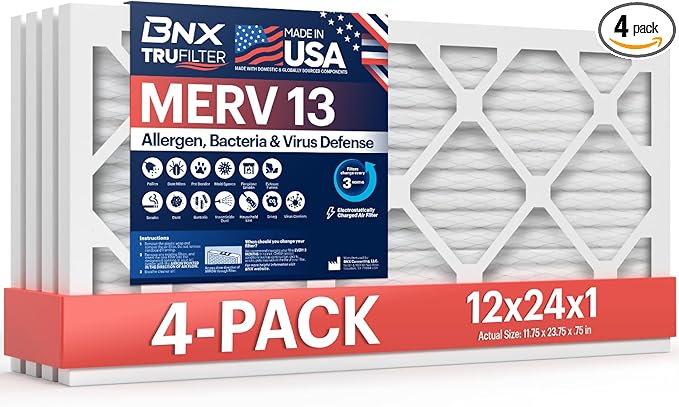 BNX TruFilter 12x24x1 Air Filter MERV 13 by BNX
