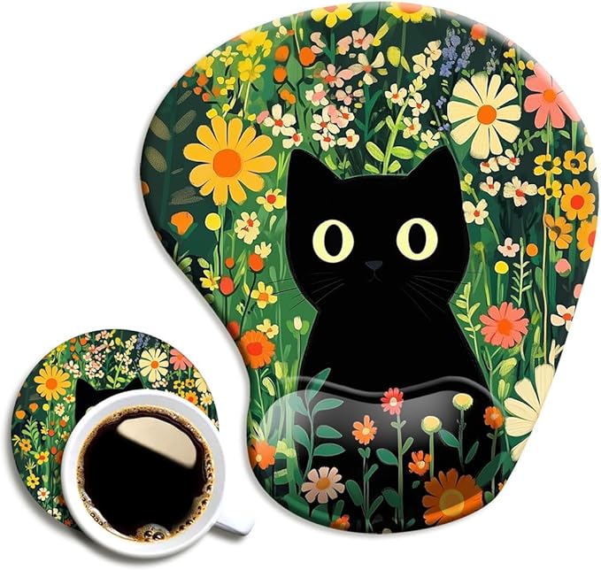 Ergonomic Mouse Pad with Wrist Support, Mouse Pad with Wrist Rest and Coaster by Dooke
