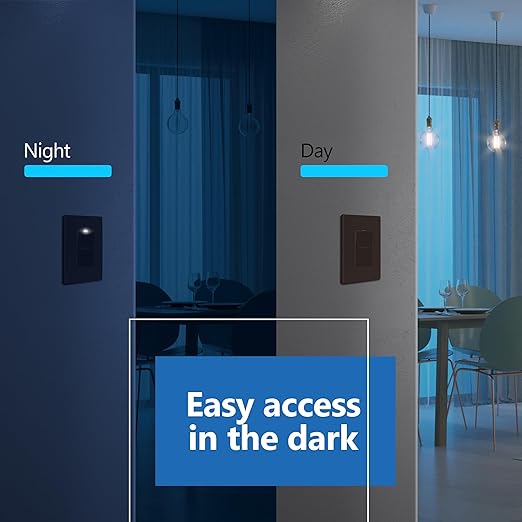 LIDER Minimalist Design Matte Finish Lighted Decorator Switch, Frameless Paddle - Image 7
