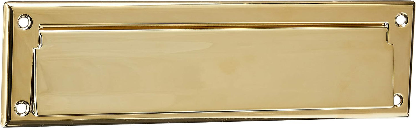 Baldwin Estate 0012.003 Letter Box Plate in Polished Brass, 13" x 3.625"
