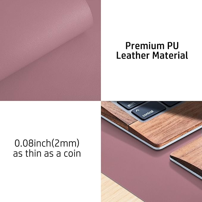 Aothia Leather Desk Pad Protector, Mouse Pad, Office Desk Mat, Non-Slip PU - Image 7