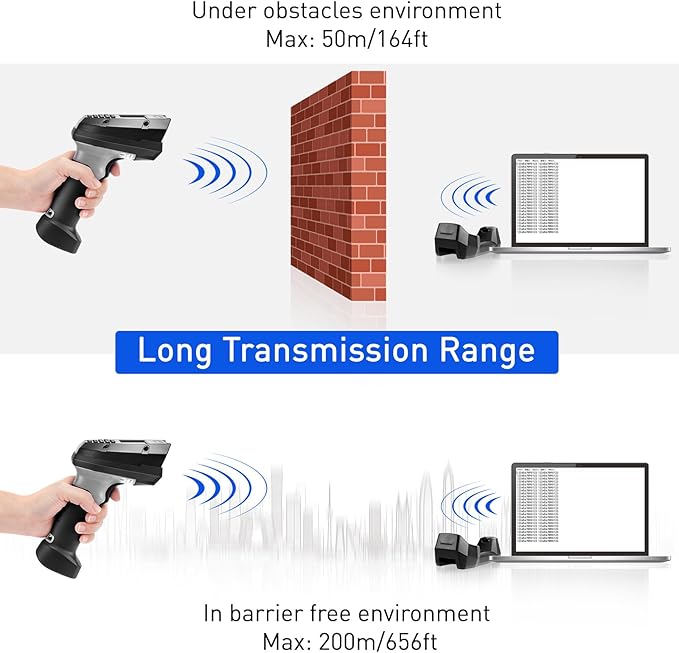 Wireless Barcode Scanner, Portable 1D Inventory Scanner & Data Collector - Image 4