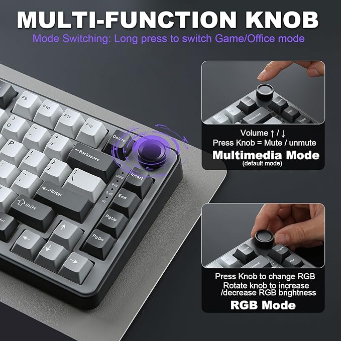 YUNZII B75 PRO Wireless Mechanical Keyboard, 75% Layout - Image 8