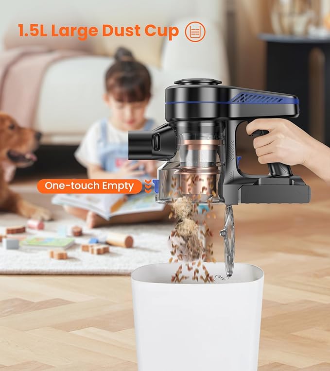 NADALY Cordless Vacuum Cleaner, 500W 40KPA Stick Vacuum - Image 8