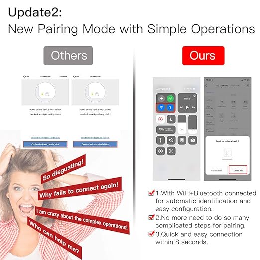 MOES WiFi RF Smart Light Dimmer Switch, Smart Life/Tuya APP Relay Status - Image 6