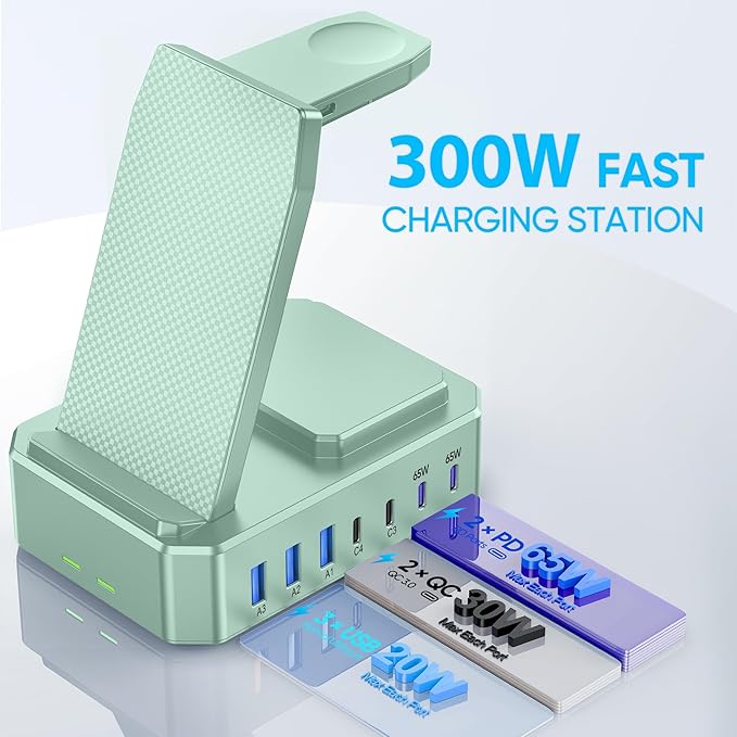 300W Charging Station for Multiple Devices Apple, Zutspzss 10 in 1 Wireless - Image 4
