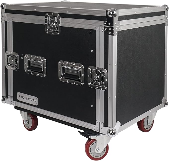 Sound Town Enhanced Thickness 1/2" Plywood 10U Audio Rack/Road Case - Image 4