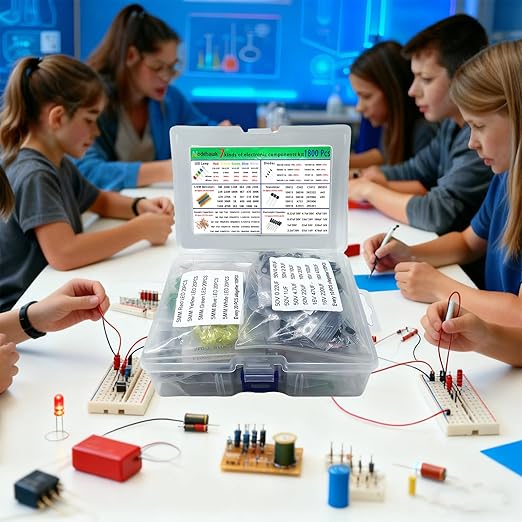 Nodehawk Electronic Component Kit -Total 1800 Pcs, LED Diodes, Capacitors - Image 3