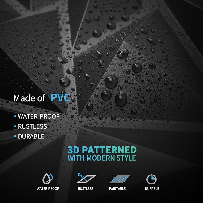 Art3d 33-Pack 3D Wall Panels for Interior Wall Decor, Modern Diamond Textured - Image 5