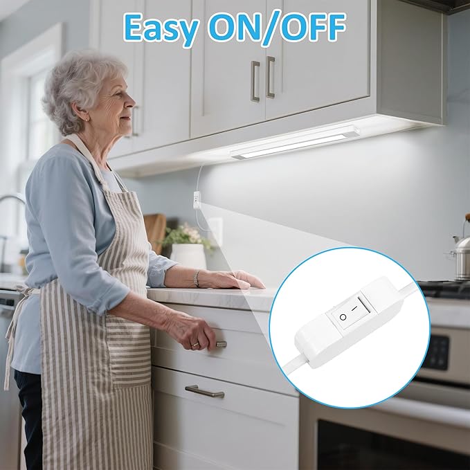 maylit Under Cabinet Lighting Plug in, 14 Inch Linkable Ultra Bright LED Light - Image 3