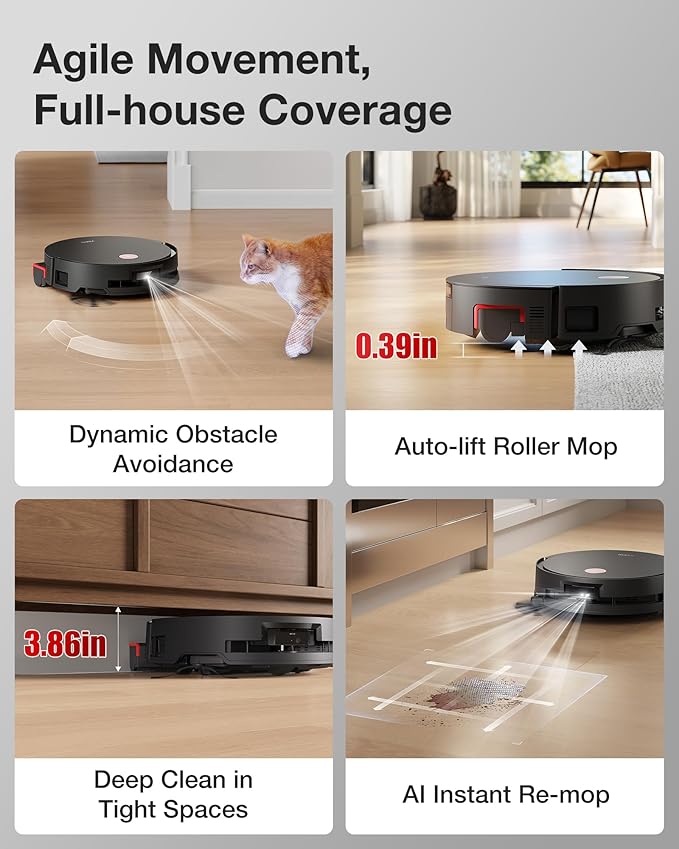 Yeedi S14 Plus Robot Vacuum and Mop, 000Pa Suction, OZMO Roller Mopping - Image 7