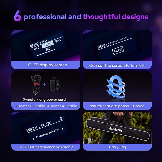 Aputure Amaran T2C RGBWW LED Tube Light 2500K to 7500K, Support APP and DMX - Image 7