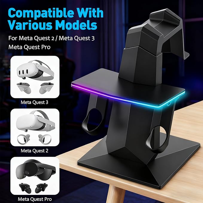 Charging Dock for Meta Quest 3S, Quest 3, 2 or Pro，RGB Charging Vertical - Image 3